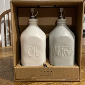 Rae Dunn White and Gray Oil & Vinegar Set
